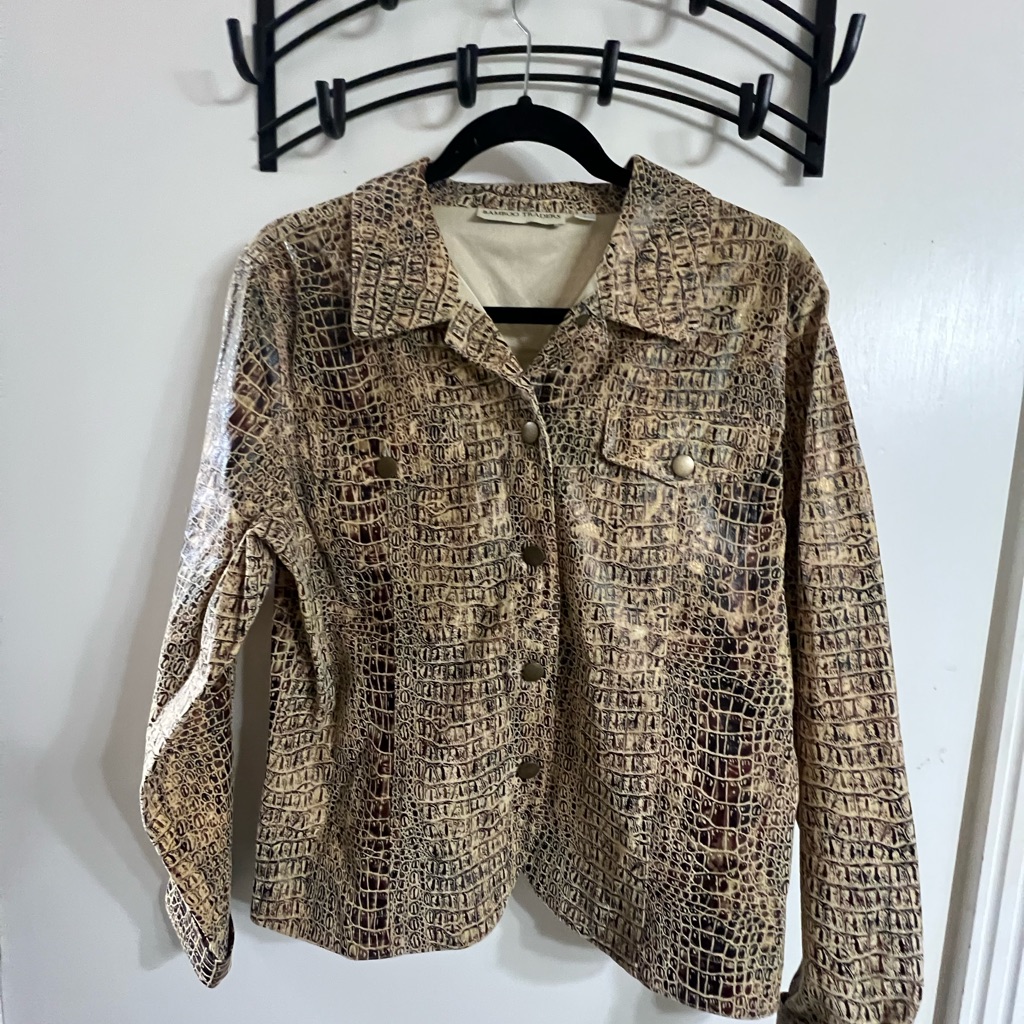 Bamboo Traders Crocodile Pattern Jacket Brown